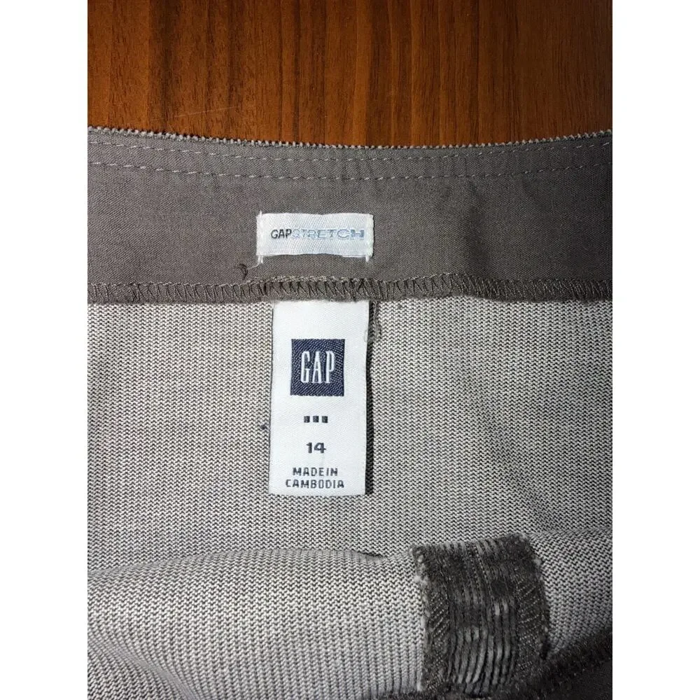 Gap Women's 2000s Stretch Paneled Corduroy Grey/Brown A-line Skirt - Size 14